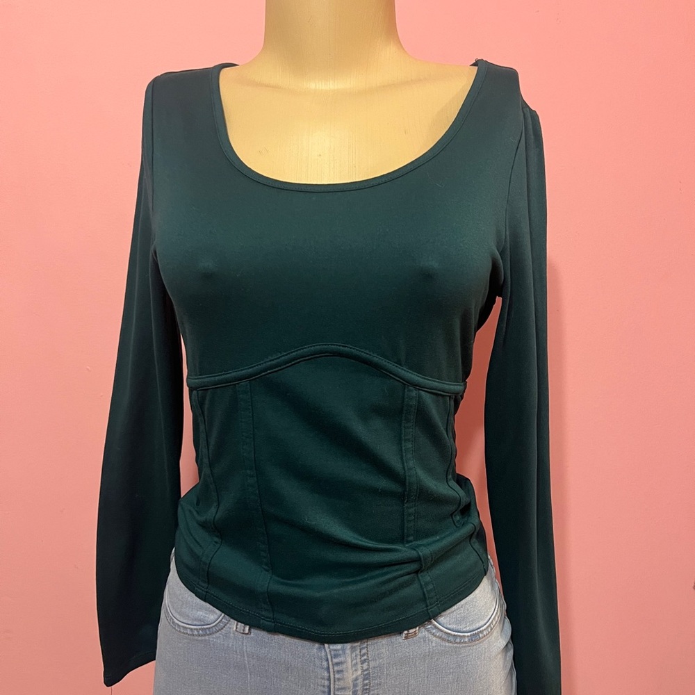 Chic Teal Long Sleeve Top